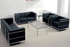 Black Leather Reception Furniture