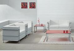White Leather Lobby Seating